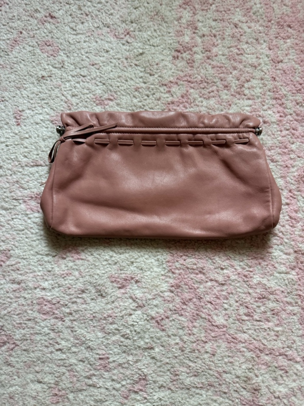 Ann Taylor Mauve Genuine Leather Clutch NWOT